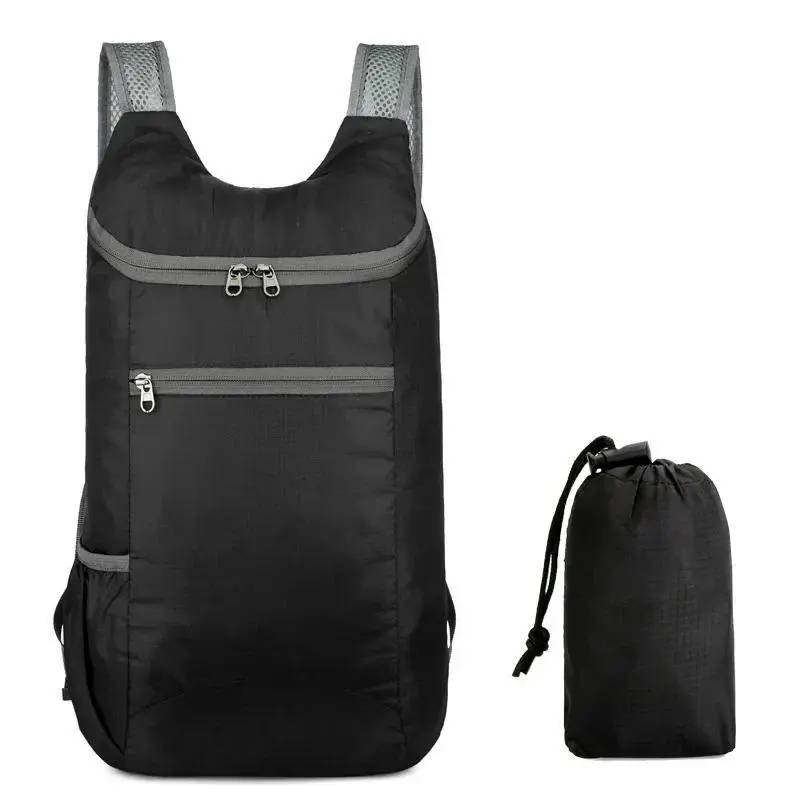 1pc Lightweight Nylon Backpack Foldable Adjustable Straps Zippered Compartments Ideal for Camping
