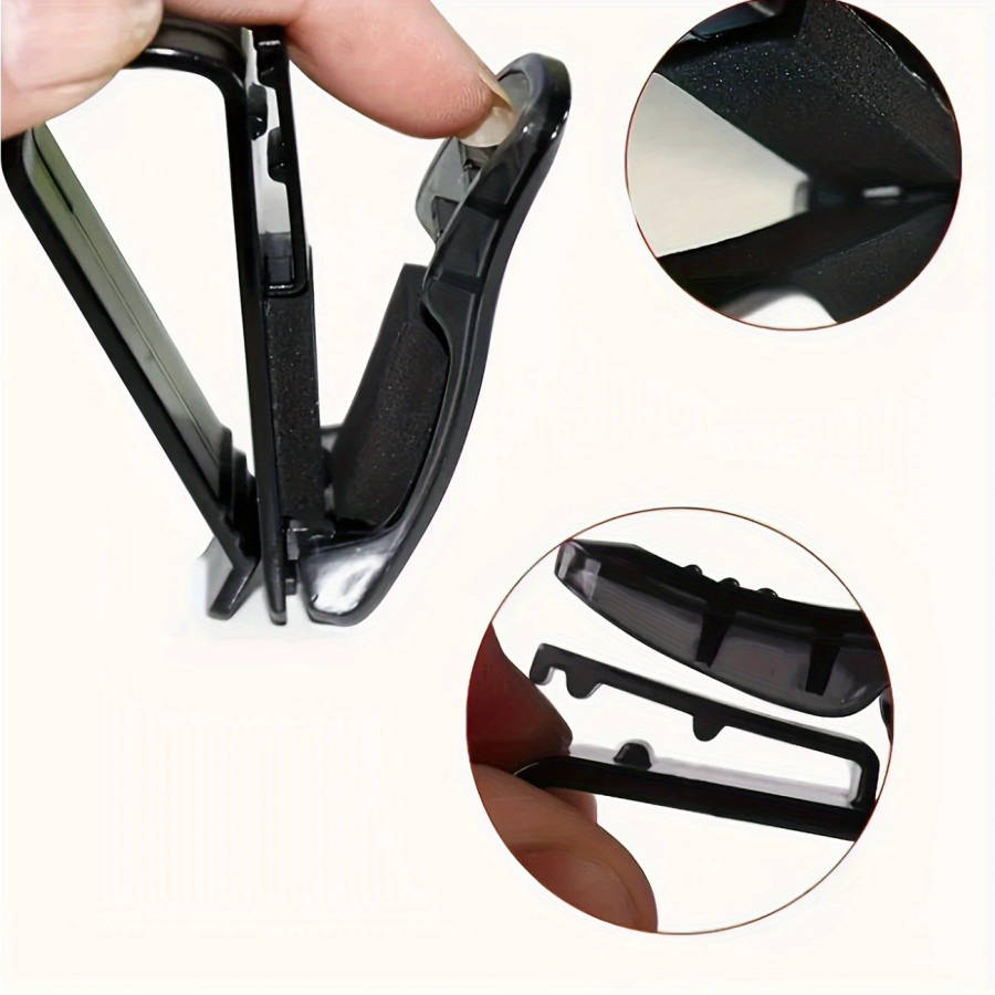 1pc Multi-Function Car Sun Visor with Glasses Holder Bill ID Card Slots Durable ABS Material Essenti