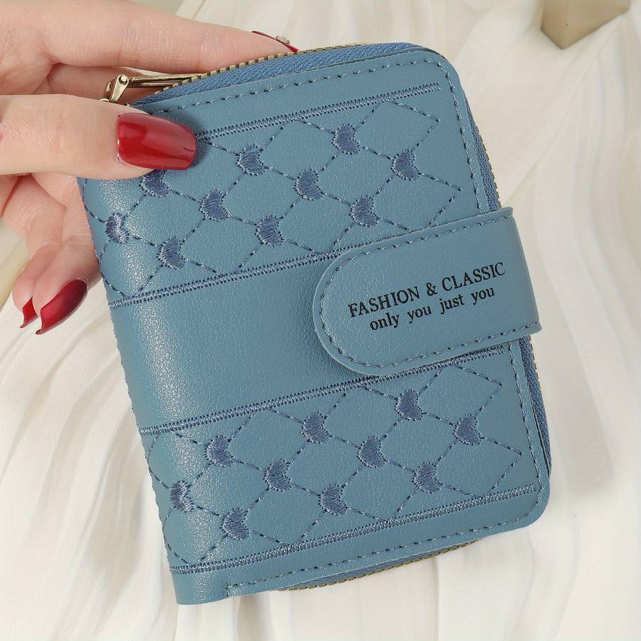 1pc Fashionable Women'S Short Wallets High-Quality Credit Card Storage Bags Multi-Slot Design wi