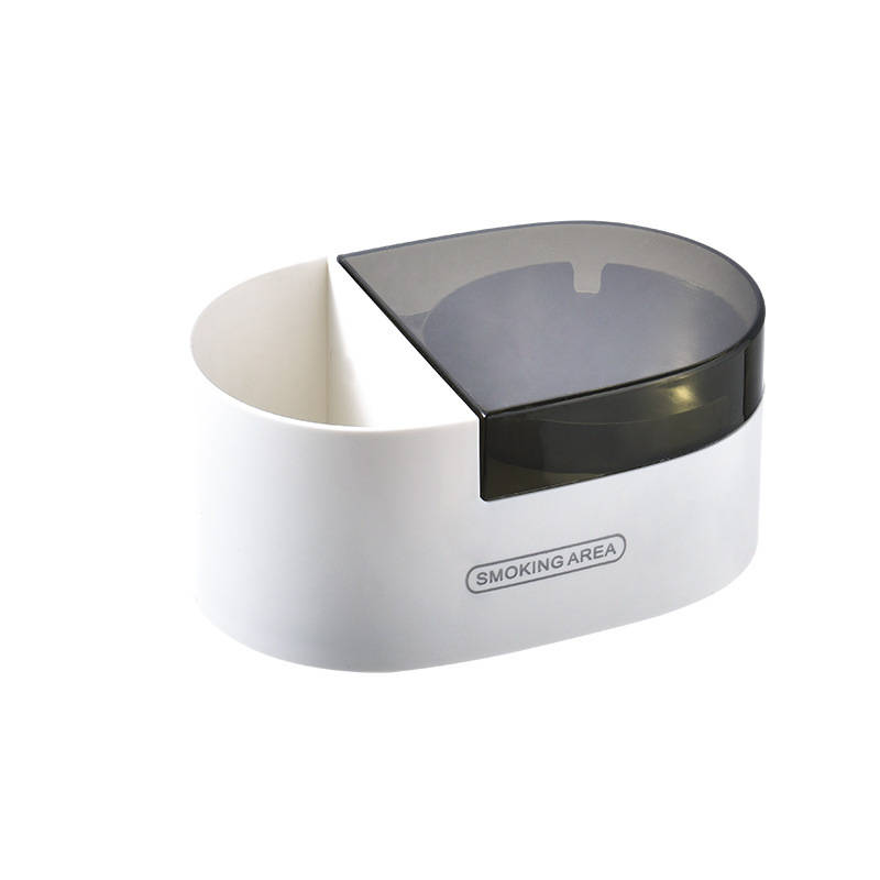 1pc Stainless Steel ABS Wall-Mounted Ashtray with Lid No-Drill Installation for Bathroom Smok
