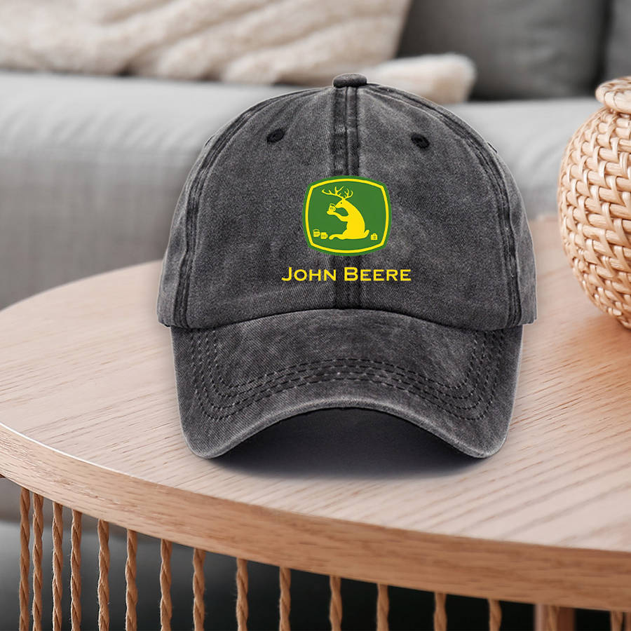1pc Valentine'S Day Gift Adjustable Cotton "John Beere" Baseball Cap with High-Quality Print Bre