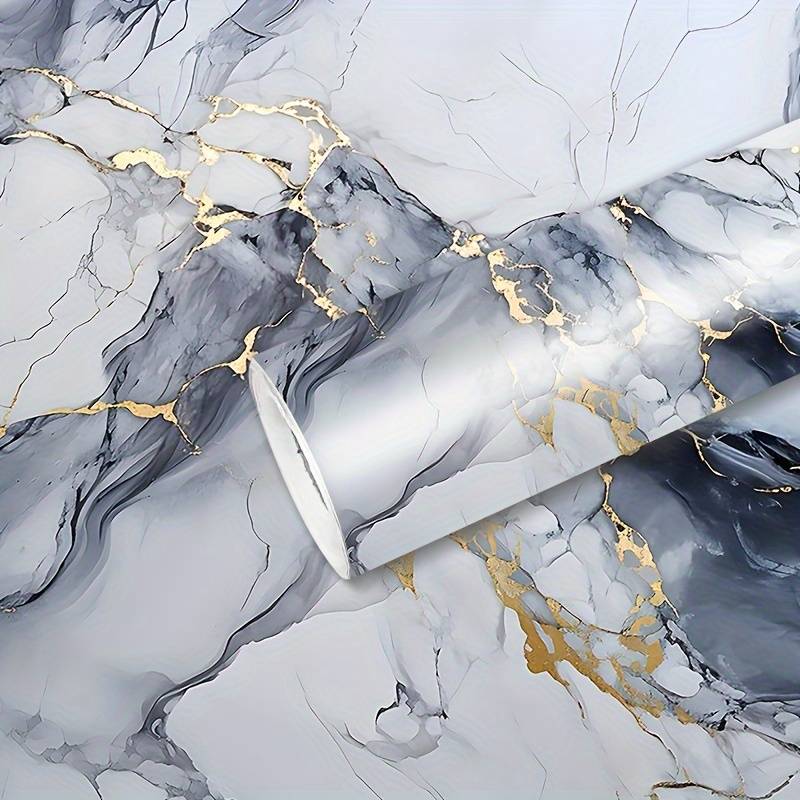 1PC Wall StickersGray Blue Golden60cmX500cm