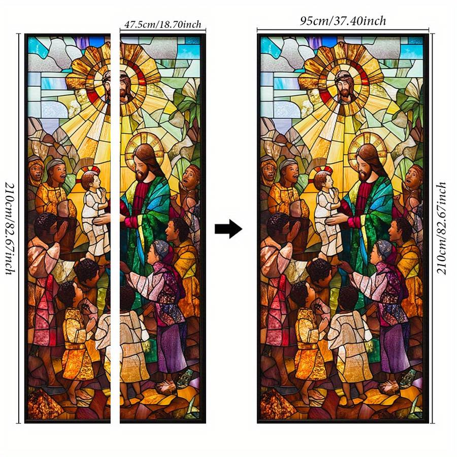 1pc 95.0x209.8cm Jesus Christian Themed Stickers