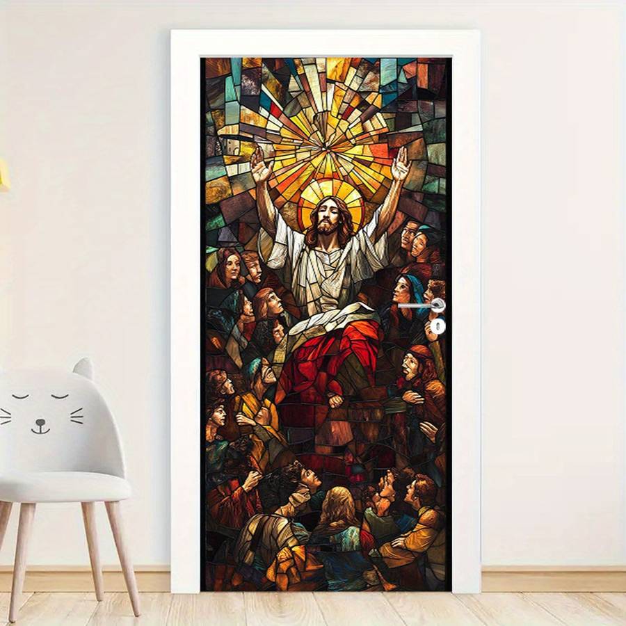 1pc 76.96x199.9cm Jesus Christian Themed Stickers