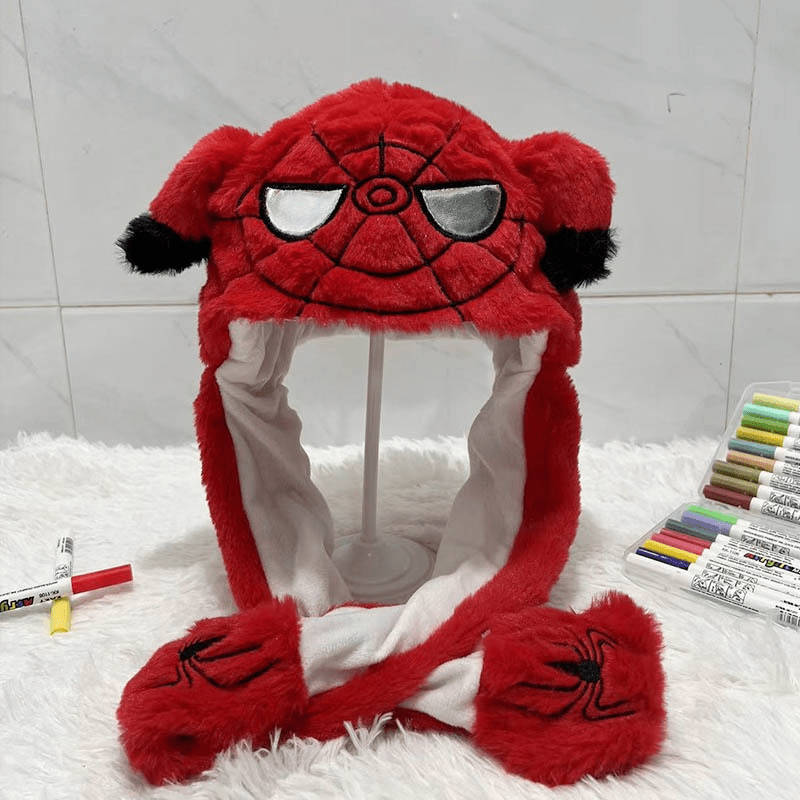 1pc Spiderman-Themed Plush Hats with Ears Perfect for Festival Costumes Or As a Birthday Present.