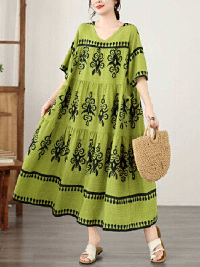 Women S Dress Color Green Size Asian One Size