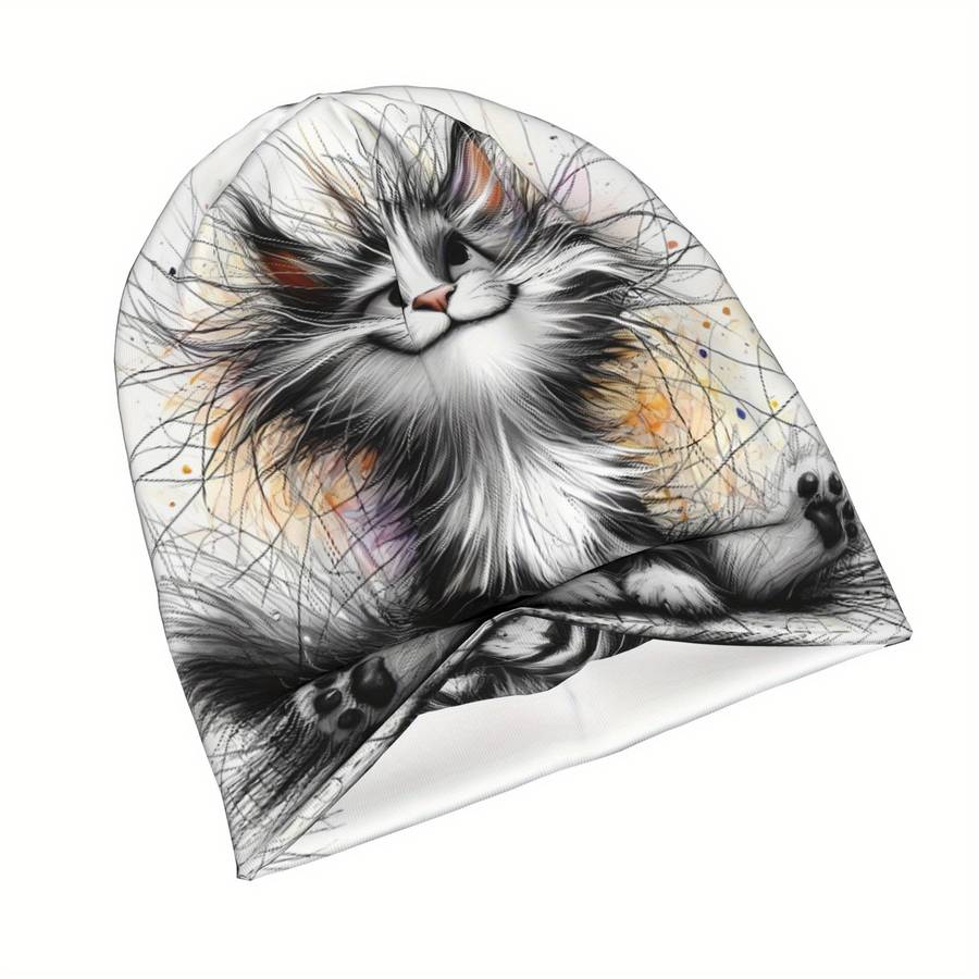 Fashionable Cat-Themed Beanie
