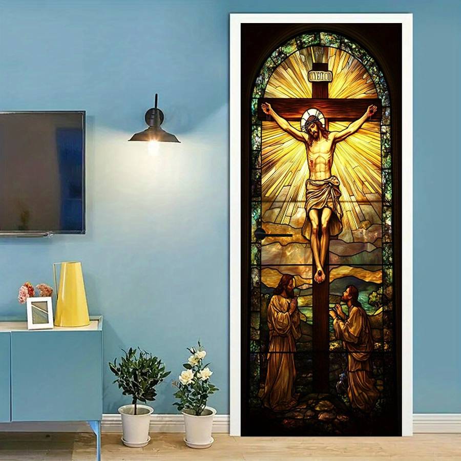 1pc 95.0x214.88cm Jesus Christian Themed Stickers