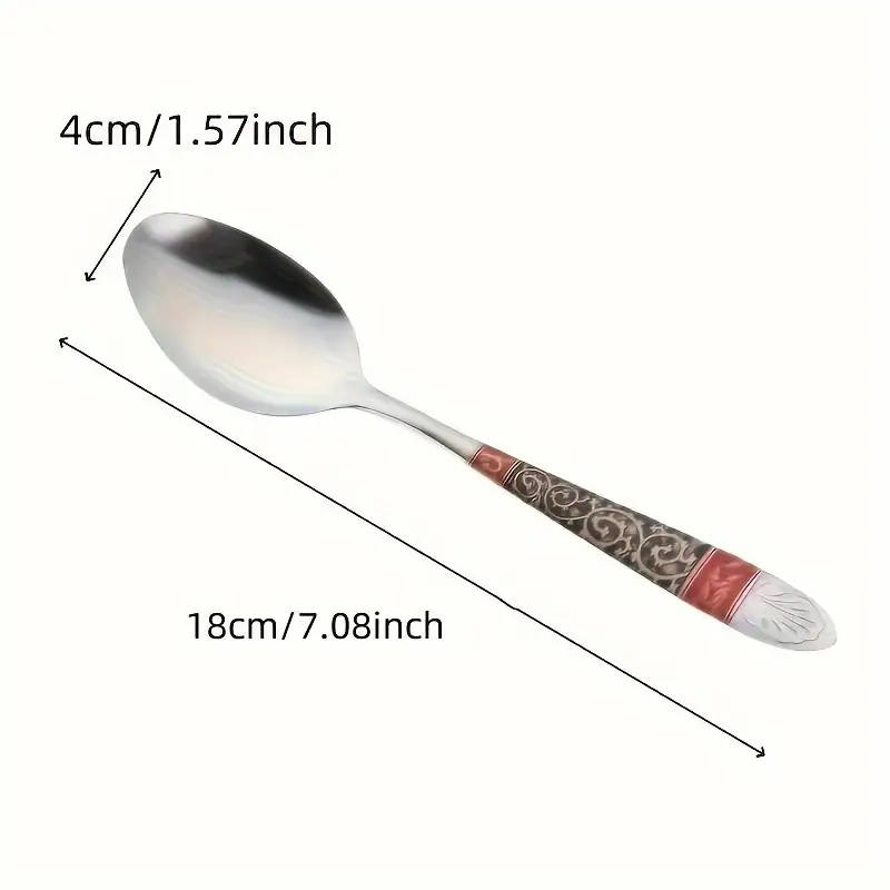 10-Piece Elegant Multi-Color Stainless Steel Spoon Set