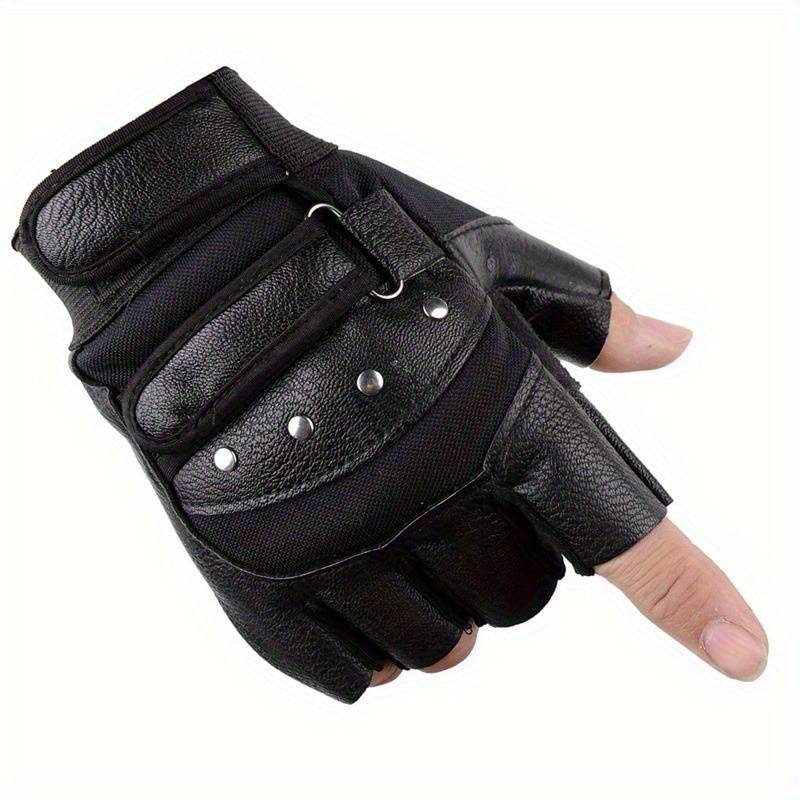1 Pair Black PU One Size Outdoor Sports Gloves
