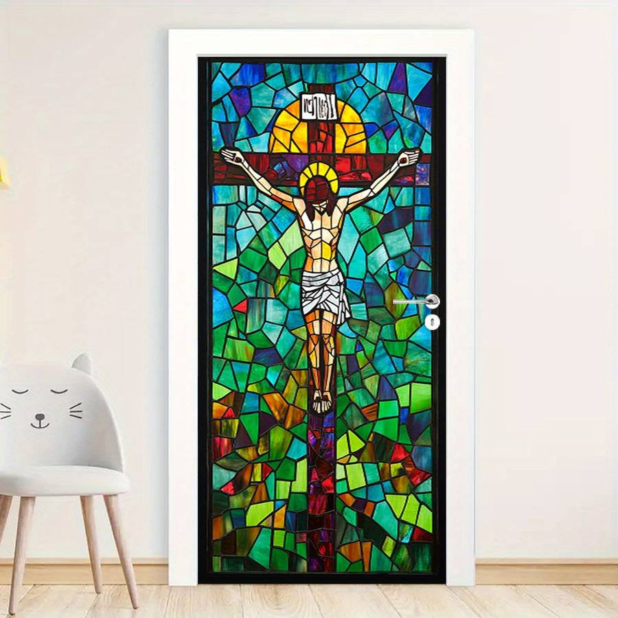 1pc 76.96x199.9cm Jesus Christian Themed Stickers