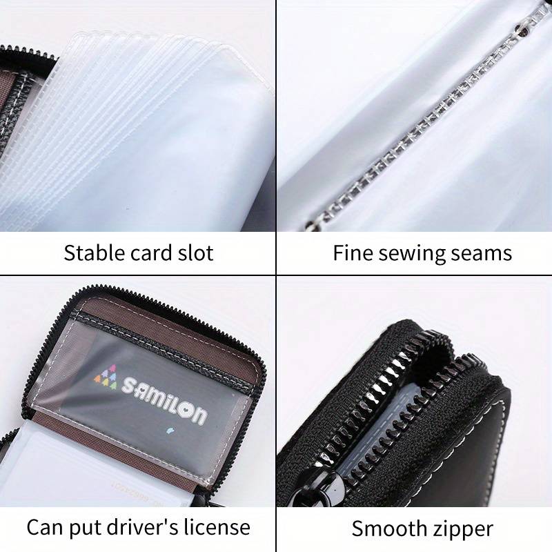 1pc Jungle Elephant Print Clutch Bag Casual Zipper Card Holder with 24 Card Slots Multi-card