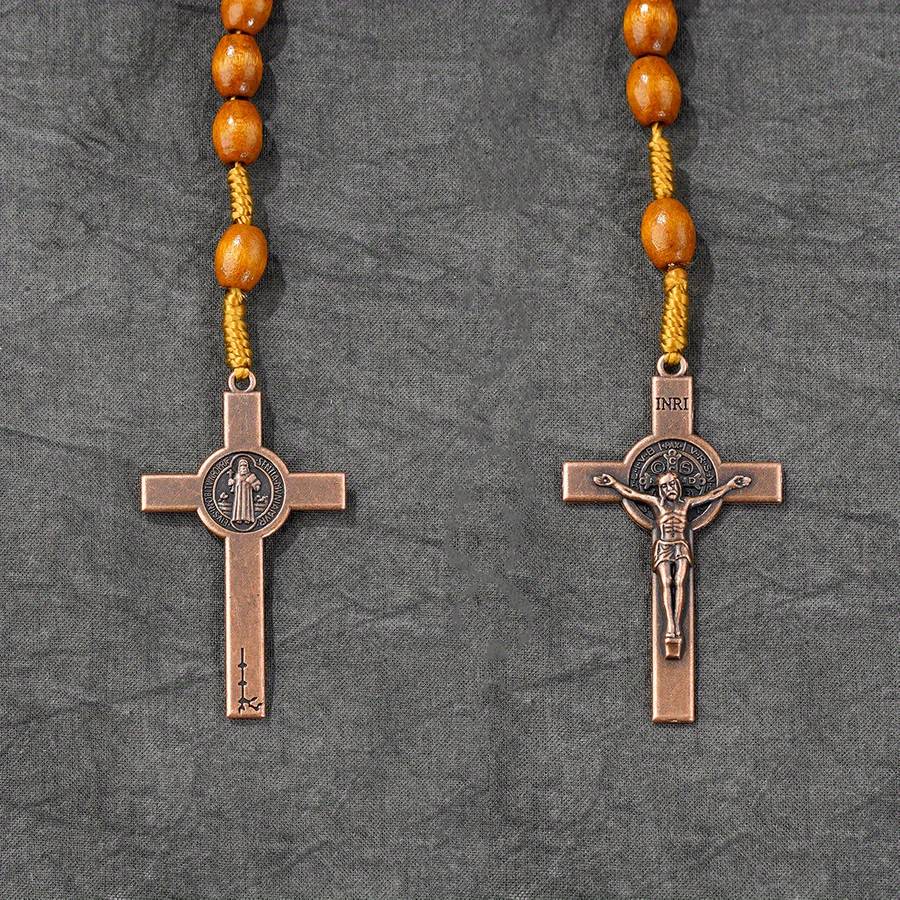 1 Piece Dark Coffee Color Jesus Theme Pendant