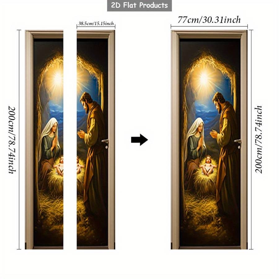 1pc 76.96x199.9cm Jesus Christian Themed Stickers