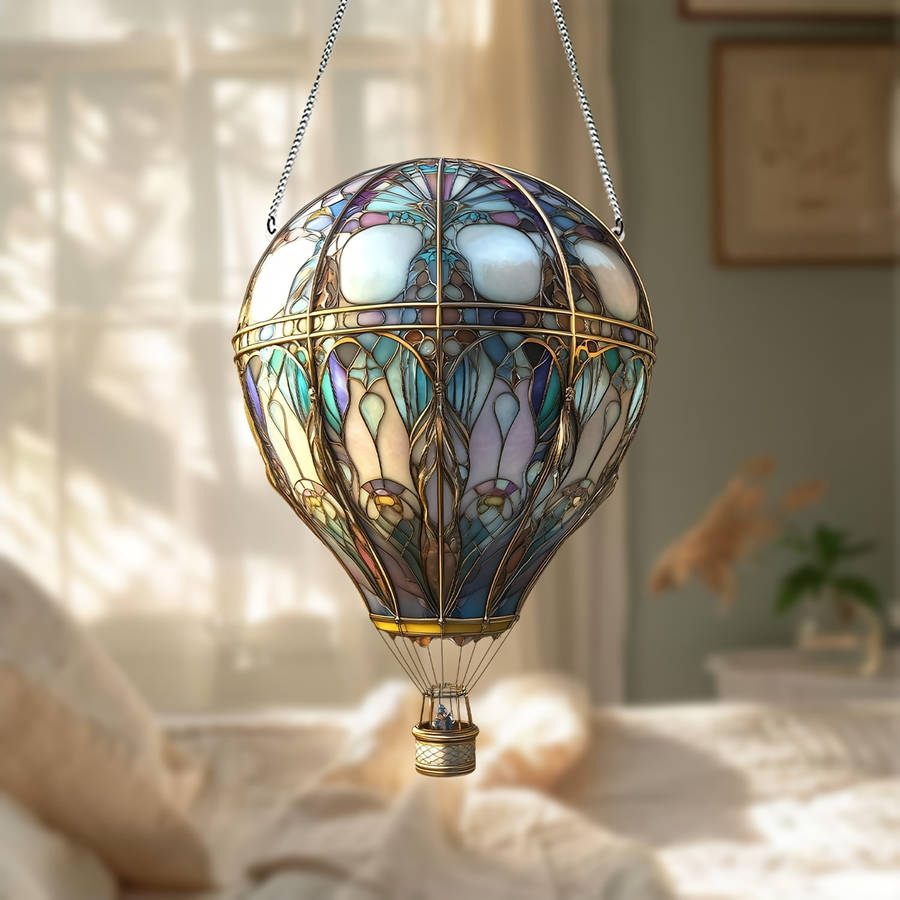 2D Flat plane hot air balloon sunbather animal theme earth day decoration home ga