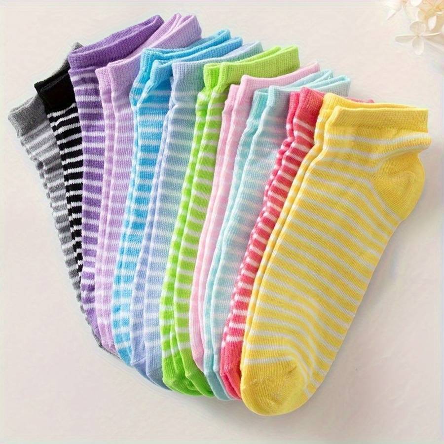 20 Pairs Of Mixed Colors Random Hair One Size High Elastic Socks