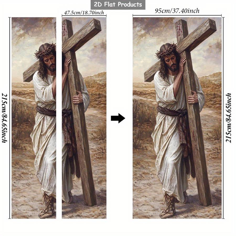 1pc 95.0x209.8cm Jesus Christian Themed Stickers