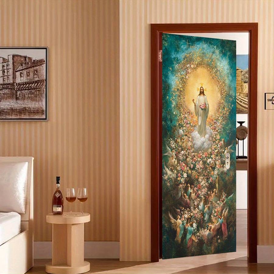1pc 76.96x199.9cm Jesus Christian Themed Stickers