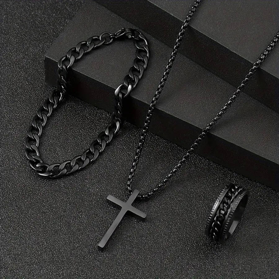 1 Piece Black Jesus Theme Pendant