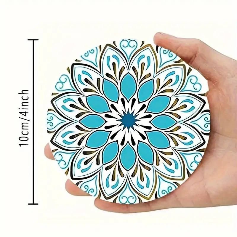 6pcs Floral and Geometric Patterns 10.01x10.01cm, Suitable for Coffee Enthusiasts