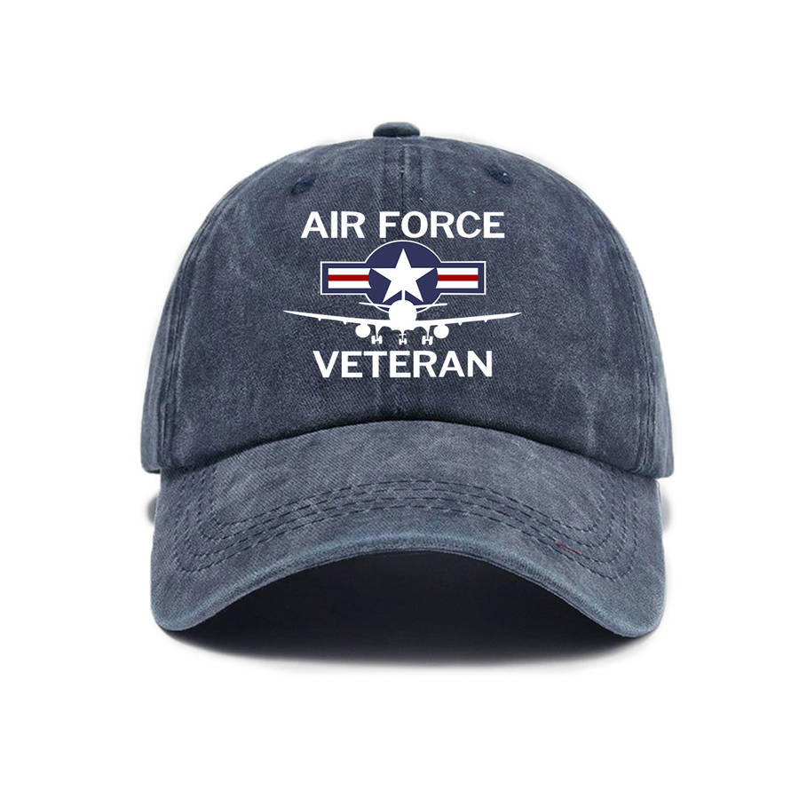 1pc Minimalist Adjustable Baseball Cap with Air Force Veteran Embroidery Sun Protection Casual
