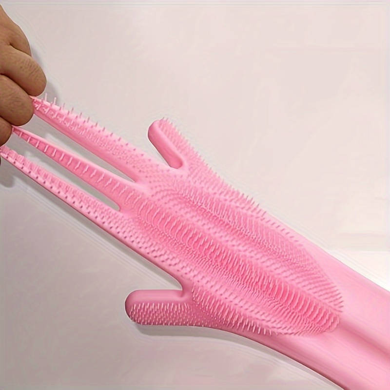 1 Pair Pink Household Cleaning Gloves