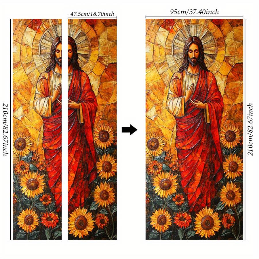 1pc 95.0x214.88cm Jesus Christian Themed Stickers