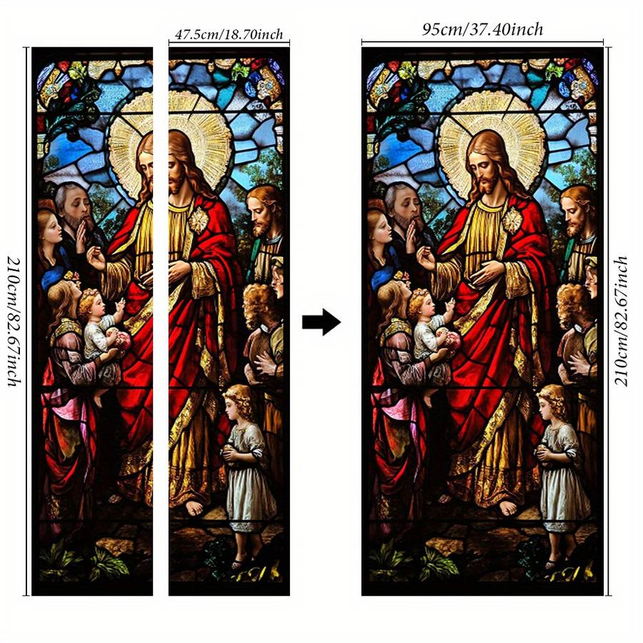 1pc 95.0x214.88cm Jesus Christian Themed Stickers