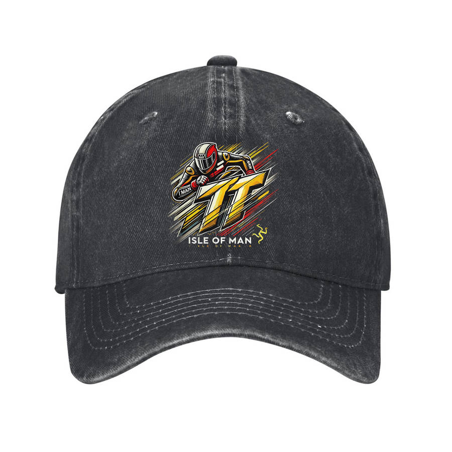1pc Cotton Isle Of Man TT Baseball Cap Adjustable Lightweight Curved Brim Dad Hat Perfect For Outd