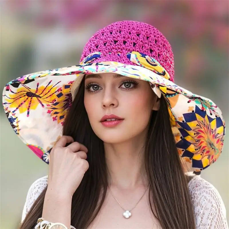 Women's Spring And Summer Ethnic Style Straw Sun Hat Coffee 2