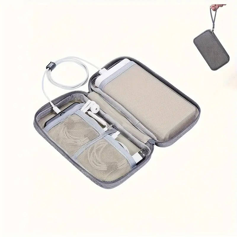 1Pc Elegant Nylon Storage Bag For Mobile Phone Chargers And Digital Accessories