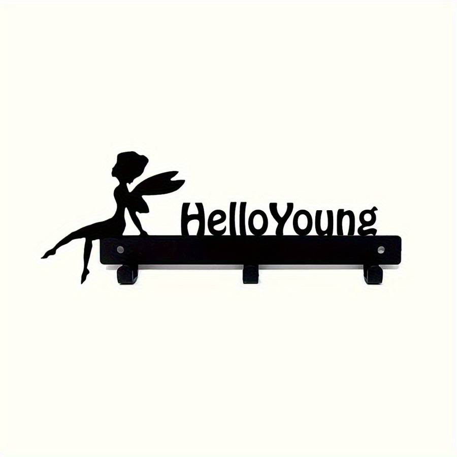 1pc HelloYoung Magical Wall-Mounted Storage RackStylish Metal Organizer for Coats Keys Towels