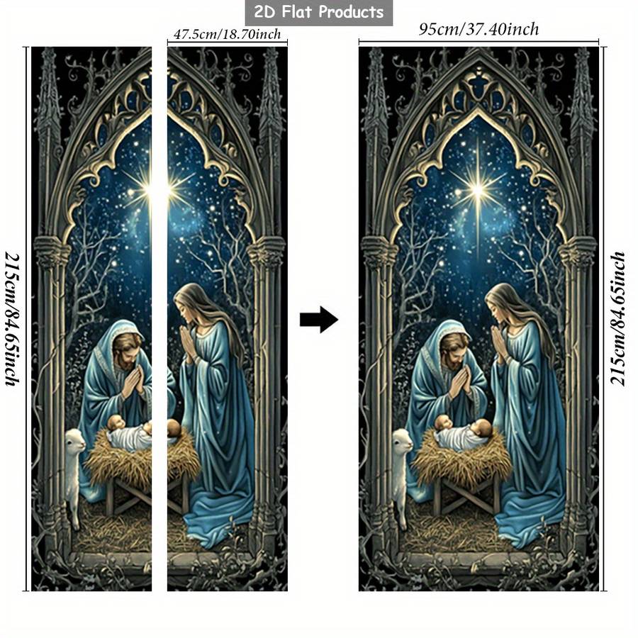 1pc 95.0x209.8cm Jesus Christian Themed Stickers