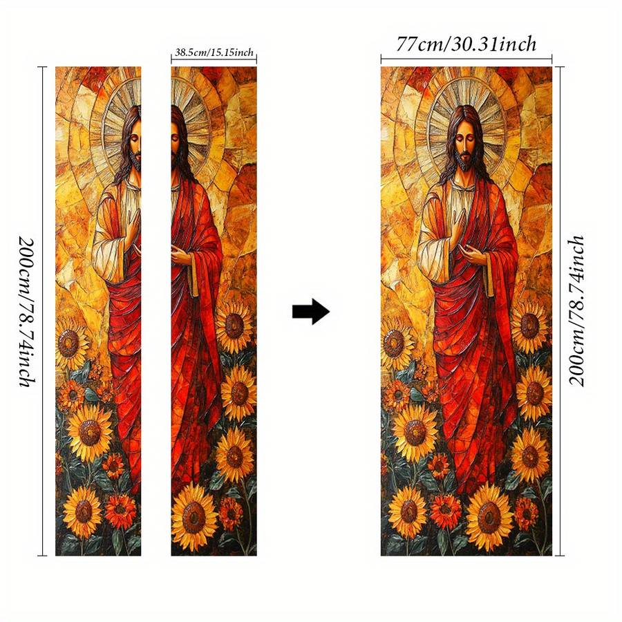1pc 95.0x214.88cm Jesus Christian Themed Stickers