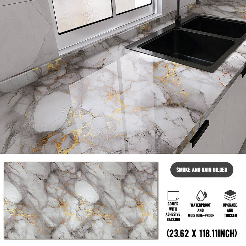 1PC Wall Stickers60 x 300 cm   23.62 x 118.11 ingreen Artificial Jade Gilded
