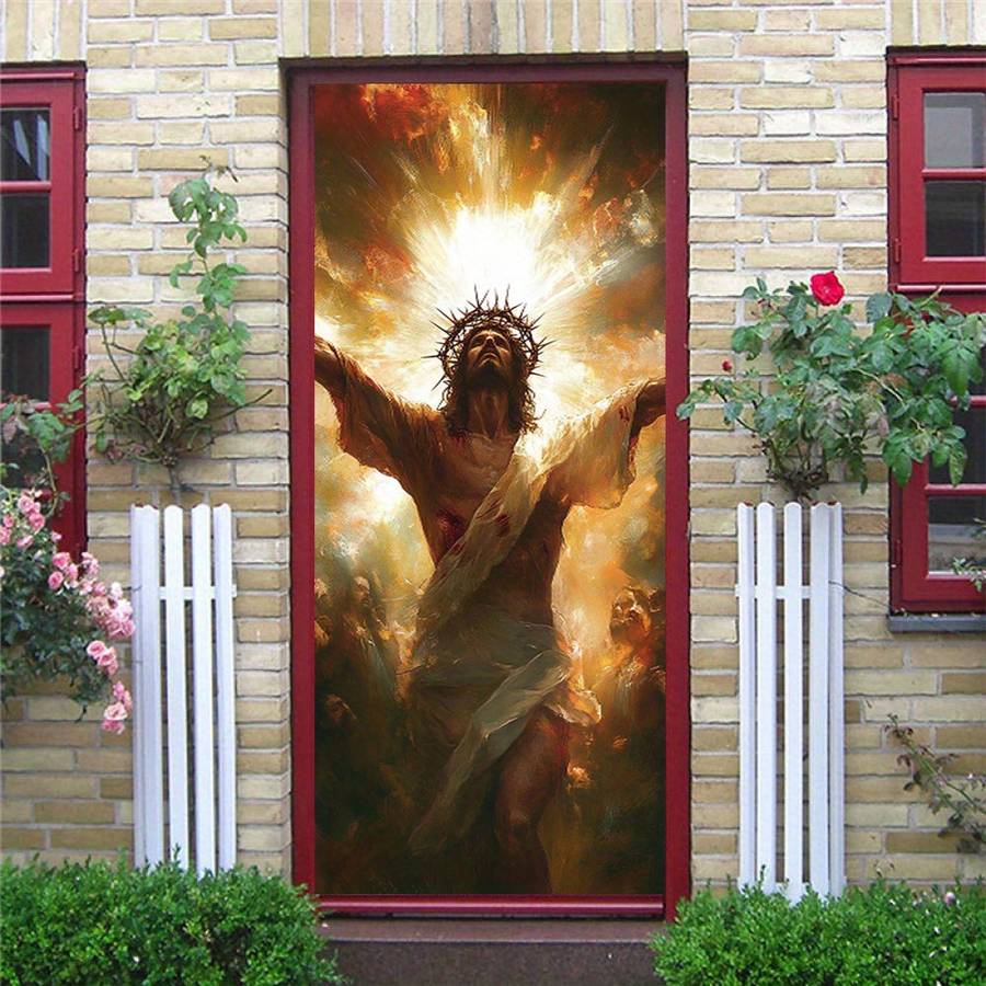1pc 76.96x199.9cm Jesus Christian Themed Stickers