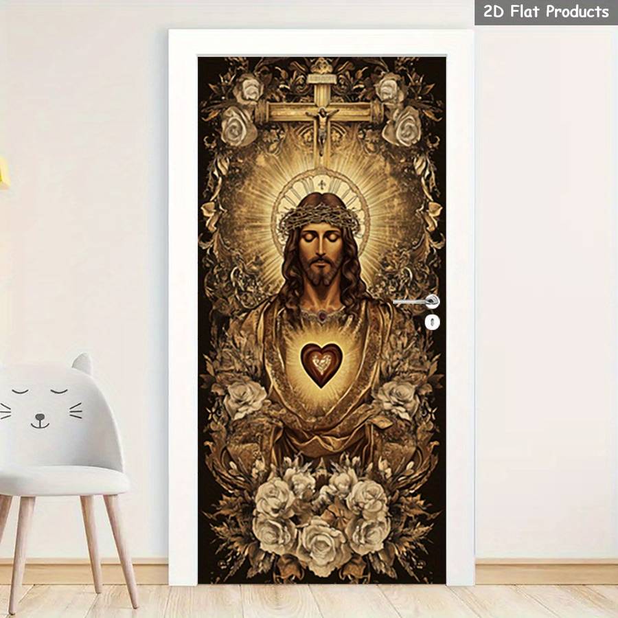 1pc 95.0x209.8cm Jesus Christian Themed Stickers