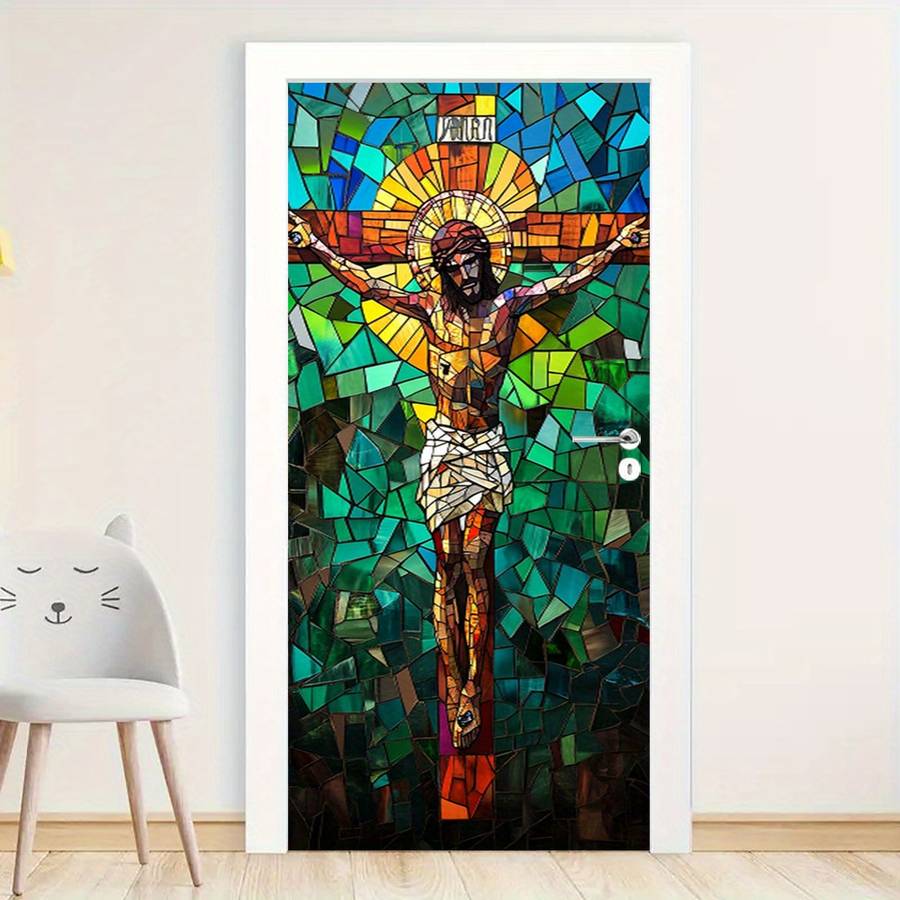 1pc 95.0x209.8cm Jesus Christian Themed Stickers
