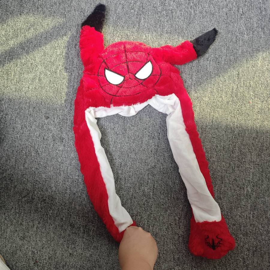 Spiderman-Themed Plush Hats with Ears Perfect