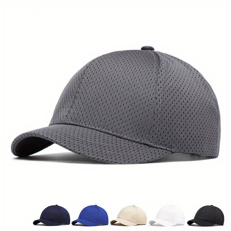 1pc Men'S Lightweight Mesh Baseball Cap Pink with B Logo Breathable Summer Hat for Outdoor Spo