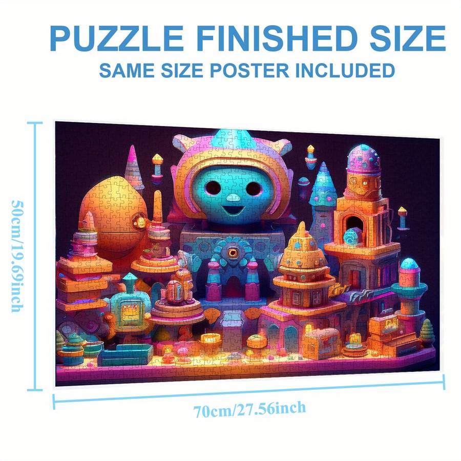 1000pcs Whimsical Puzzle for Adults Vibrant Glow-in-the-Dark Transforming Blocks 7