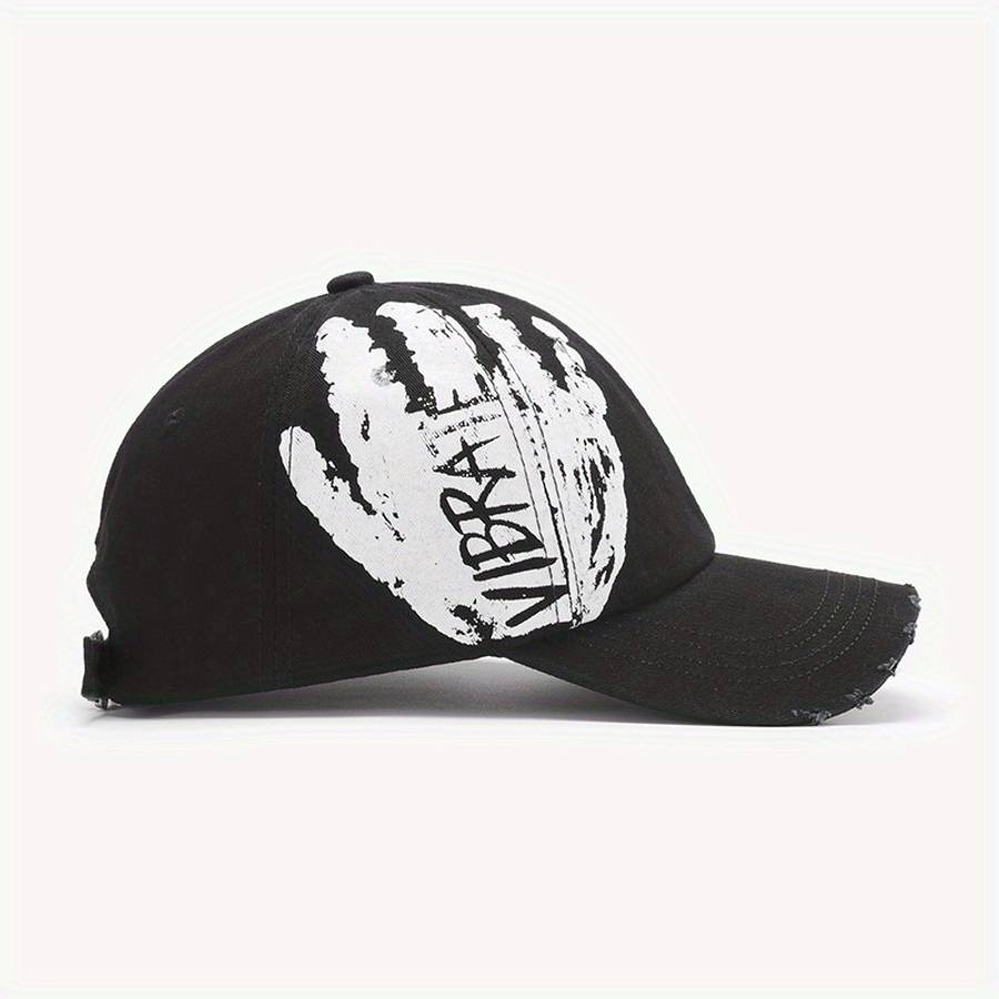 Street Style Graffiti Baseball Caps Trendy Soft-Top Curved Brim 100% Polyester Hand-Washab
