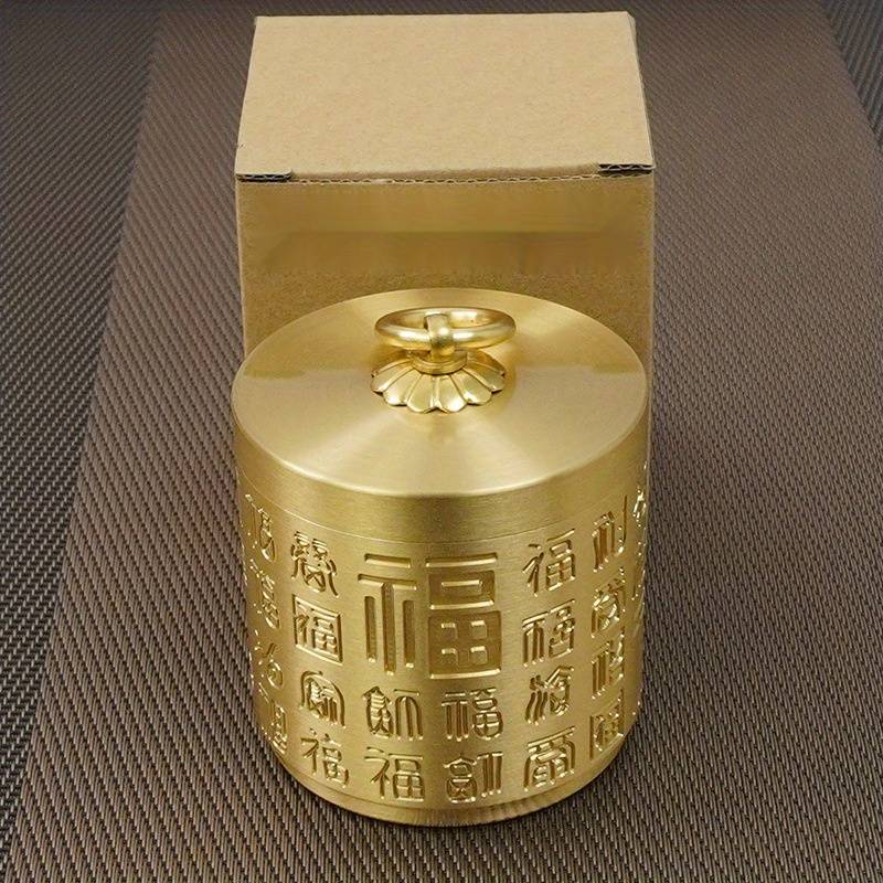 1pc Brass Ashtray with Lid Pure Copper Creative Design to Prevent Ash Flying And Smoke Odor