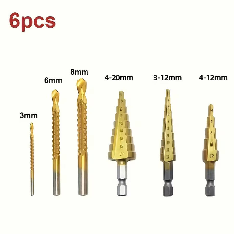 6-Piece Step Drill Bit Set