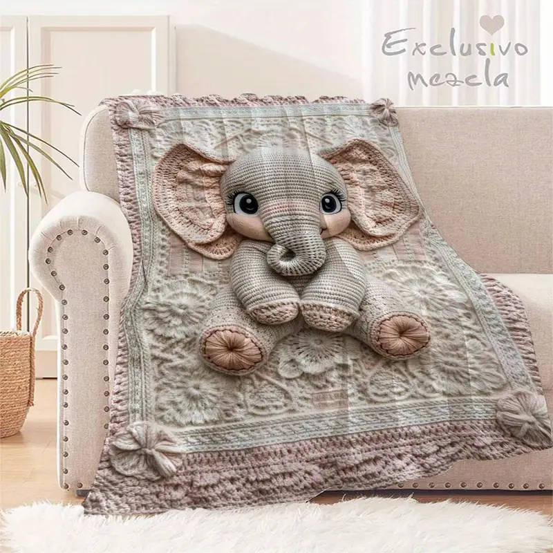 1 x 3D Crochet Printed Flannel Blanket 150*200cm