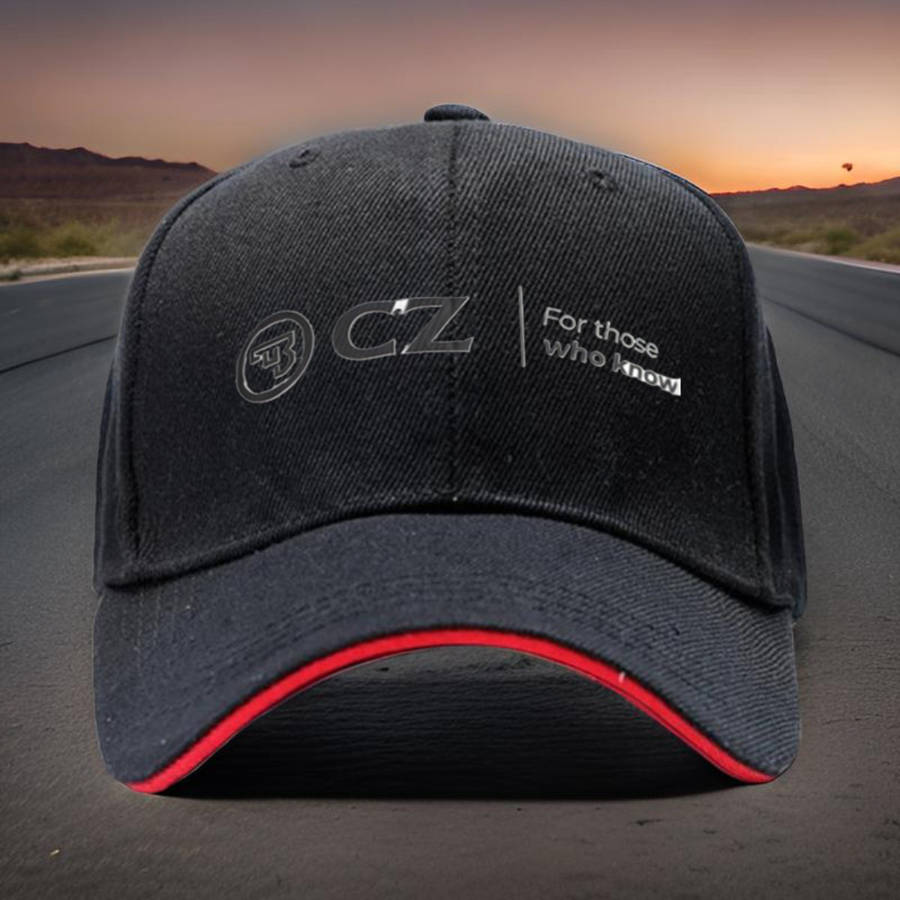 1pc Adjustable Sports Cap Black with "CZ" Logo Stylish and Comfortable Headwear for Running