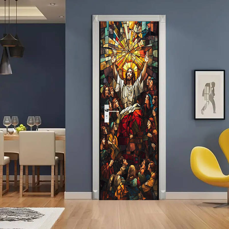 1pc 76.96x199.9cm Jesus Christian Themed Stickers