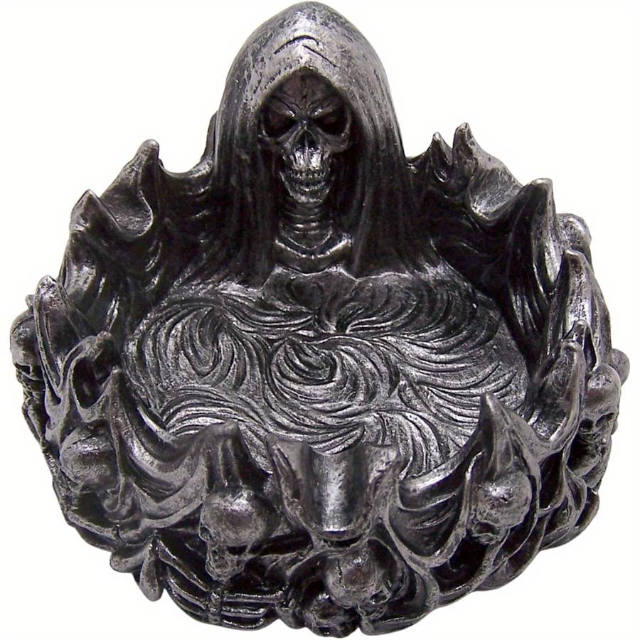 1pc Gothic Skeleton Reaper Ashtray Polyresin Halloween Decor Artistic High-End Smoking Accessory