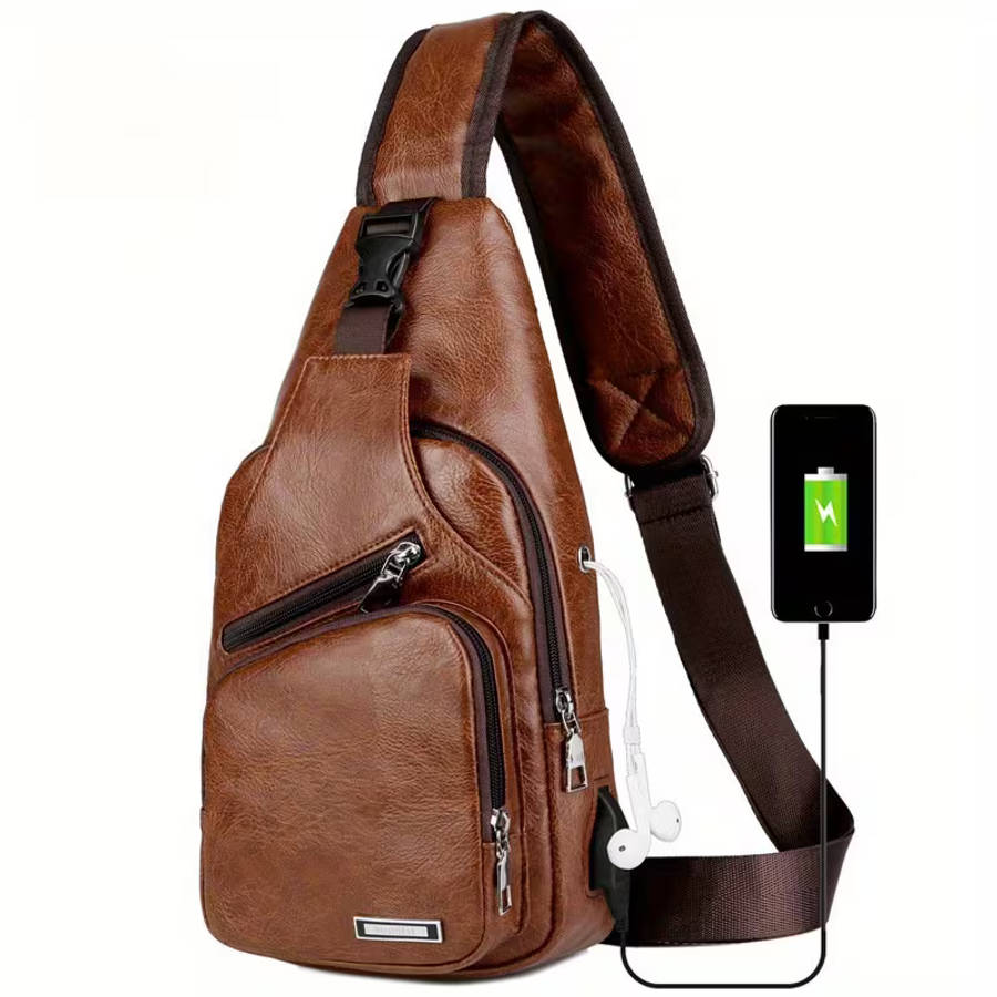 Men's Large Capacity Retro Crossbody Chest Bag