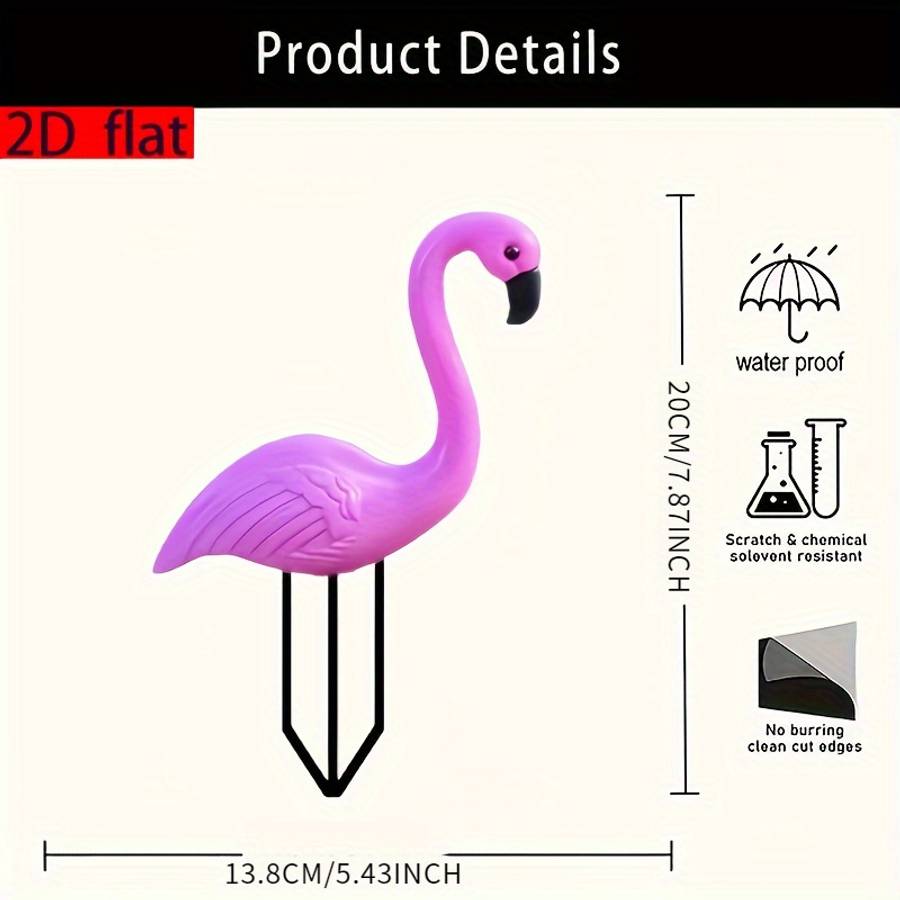 1pc 2D Flat  A classic pink flamingo garden ornament made of  acrylic material suitable fo